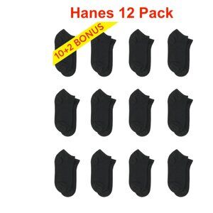 Hanes cushioned no show socks (women's), 10+2 bonus pack Size 5-9